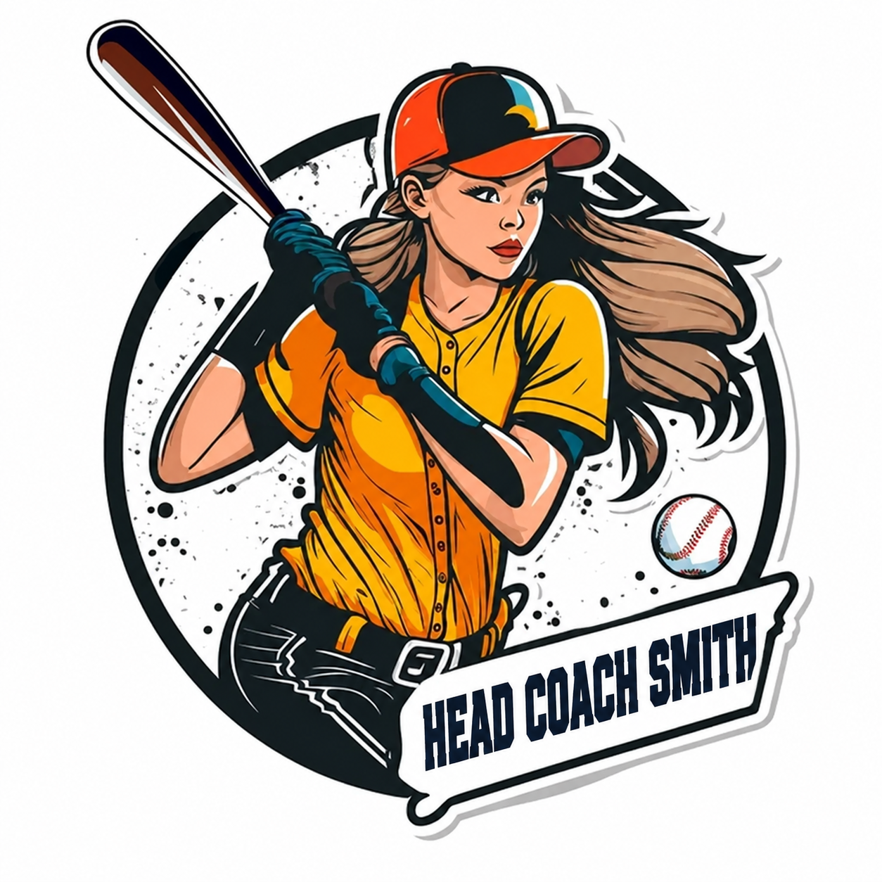 Illustration of a fastpitch softball batter